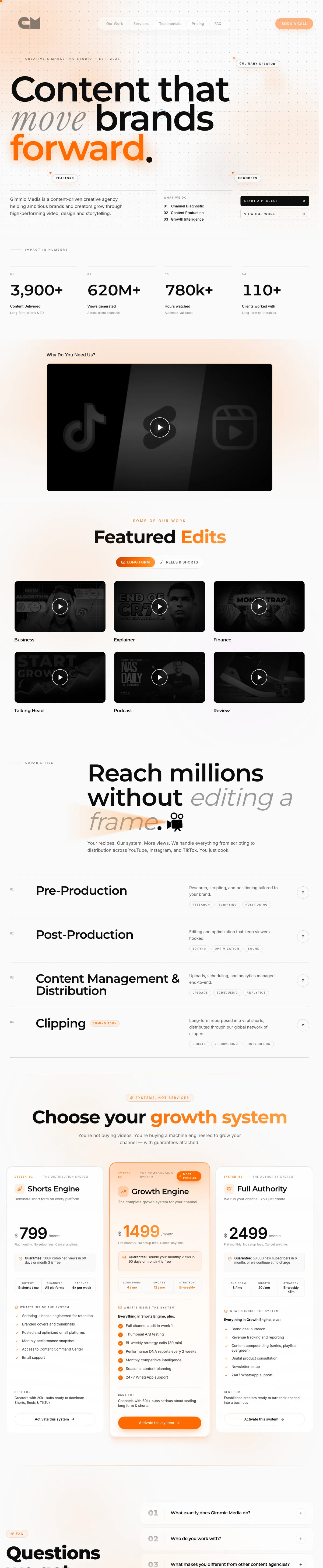 Gimmic Media homepage