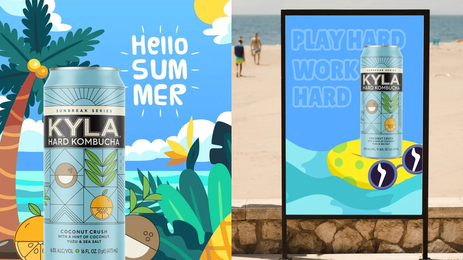KYLA Coconut Crush billboard campaign creative.